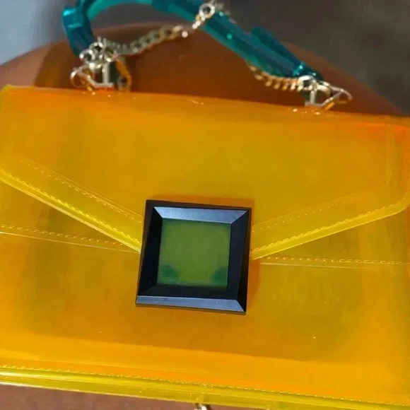 Transparent Yellow and Green Shoulder Bag - Picture 5 of 7
